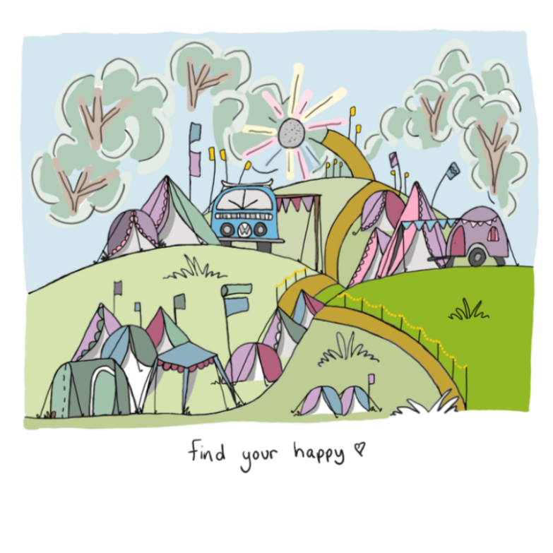Find your happy place - Digital Illustration - Art Print