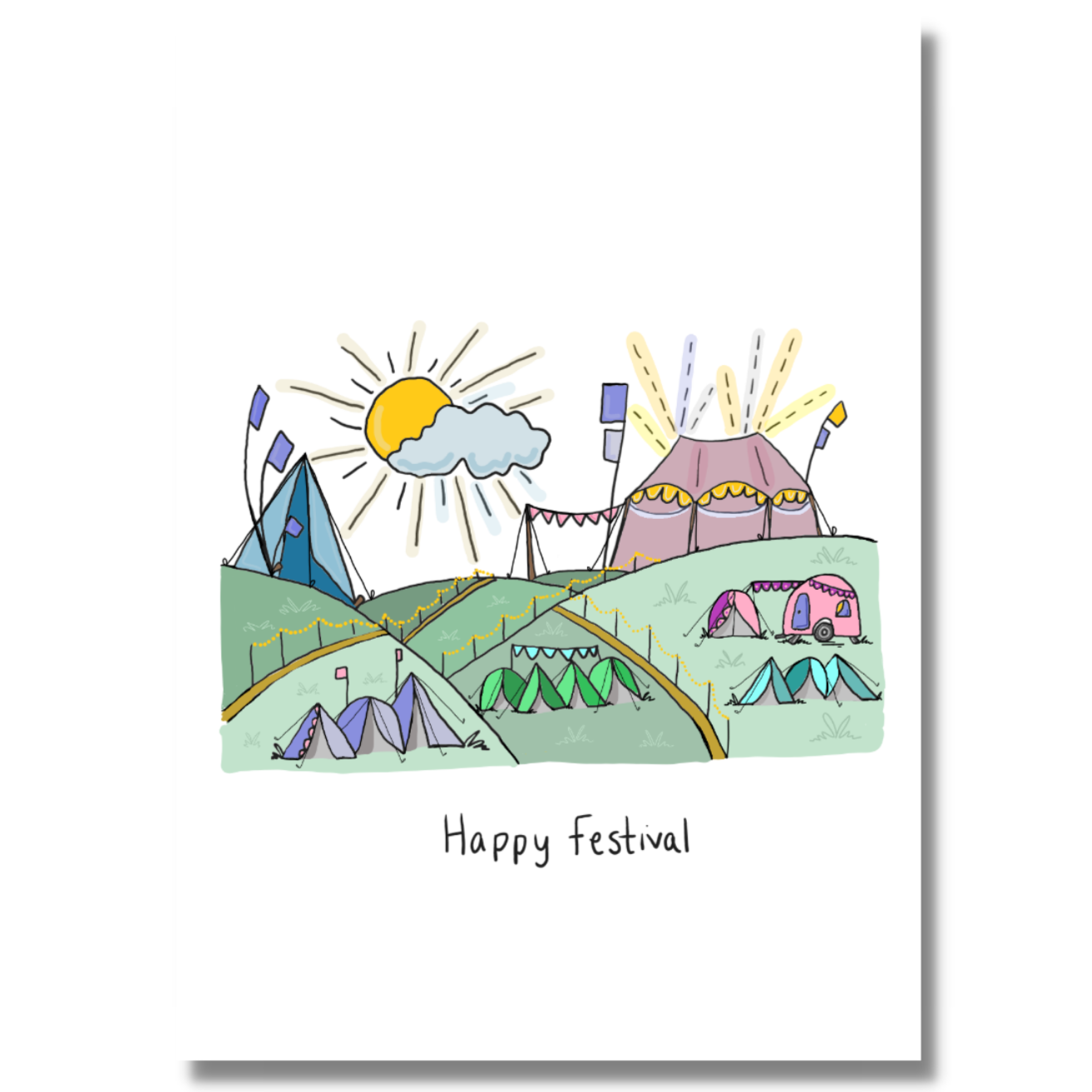 'Happy Festival' Original Digital Art Illustration