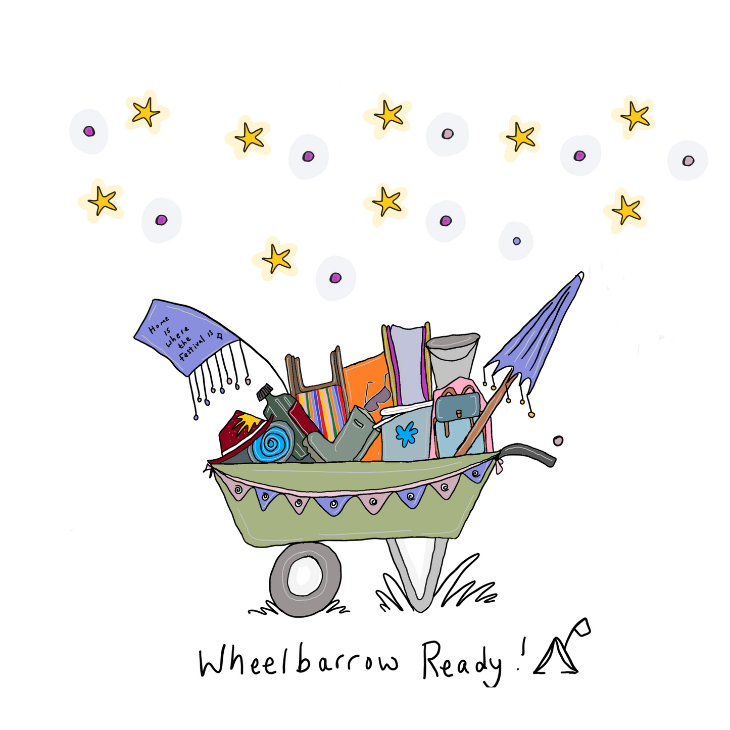 Wheelbarrow Ready Festival Inspired Digital Print