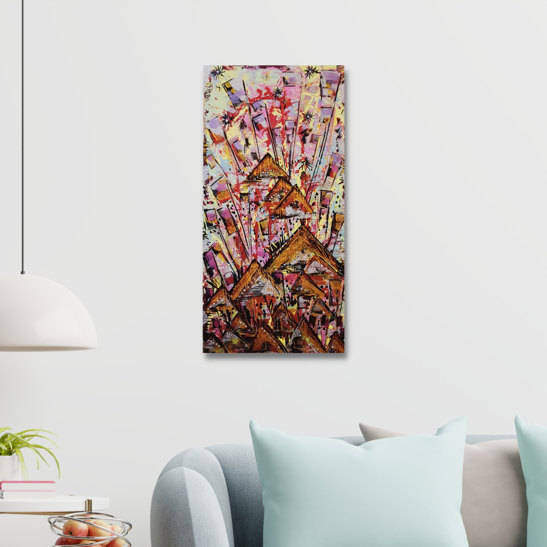 Freedom - Original festival inspired abstract painting on canvas