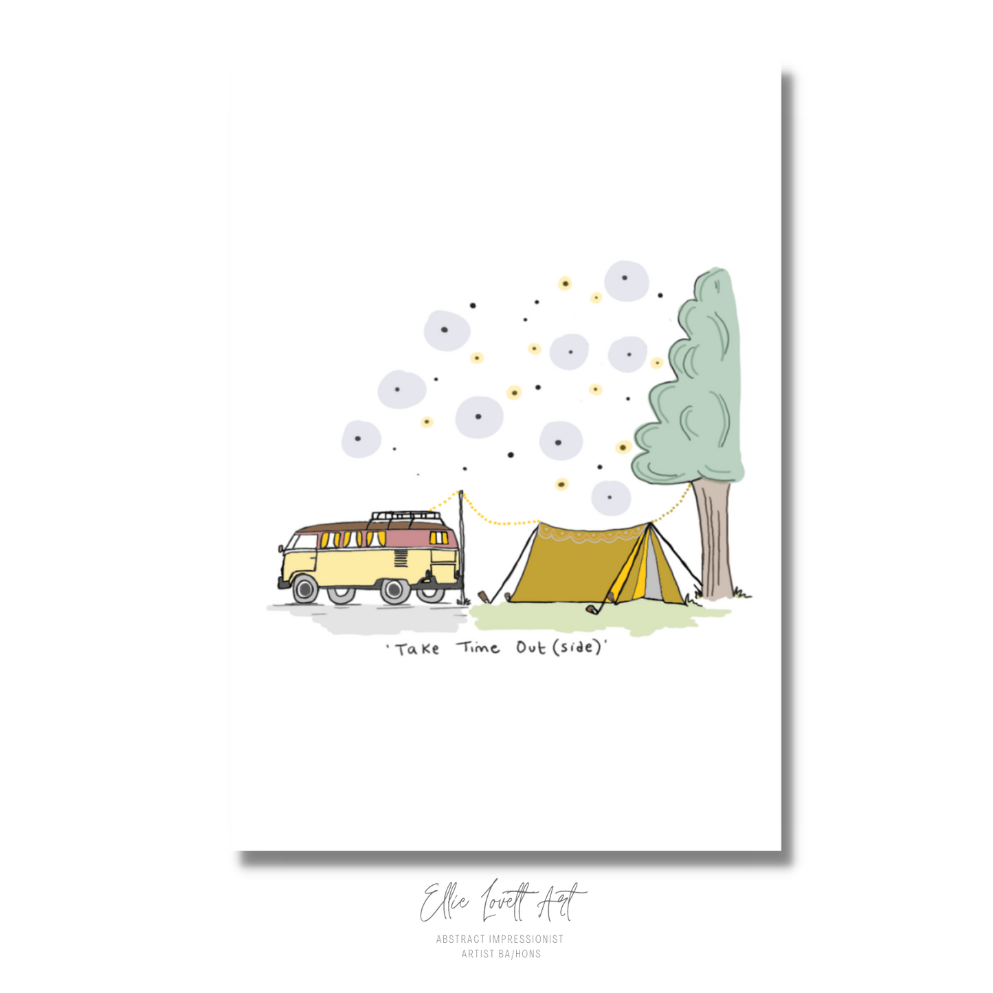 take time outside - camping illustration print