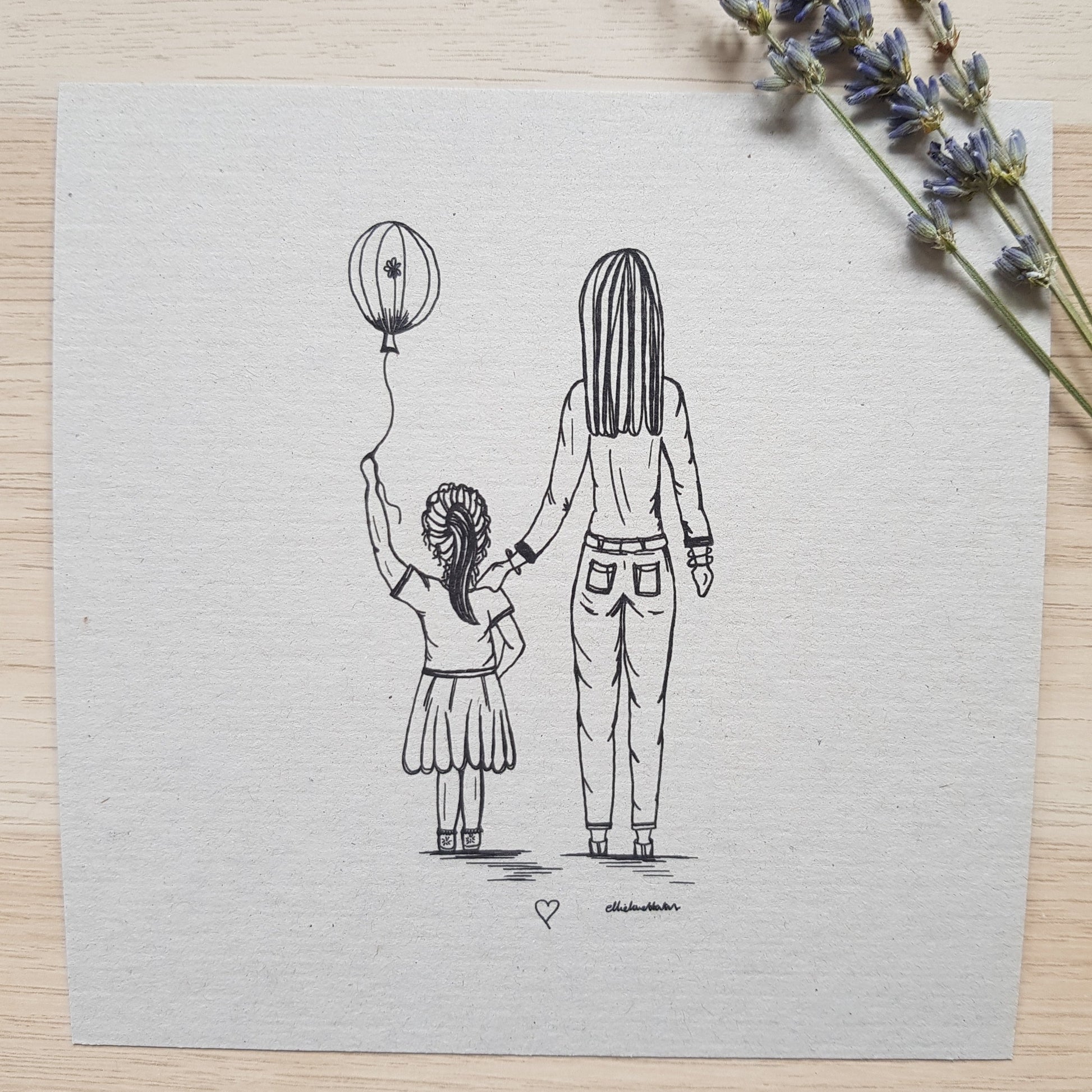 Mum and Daughter art print