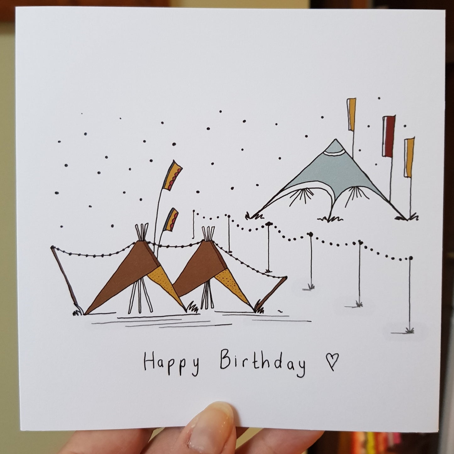 Happy Birthday - festival inspired greeting card 