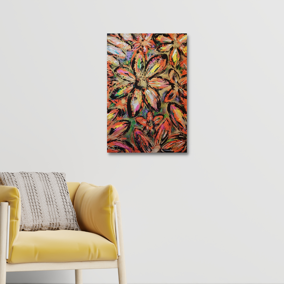 Floral Fusion - Floral inspired original painting on canvas