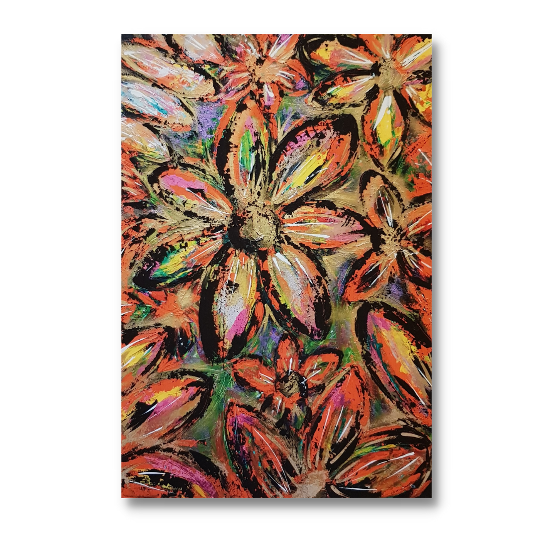 Floral Fusion - Floral inspired original painting on canvas