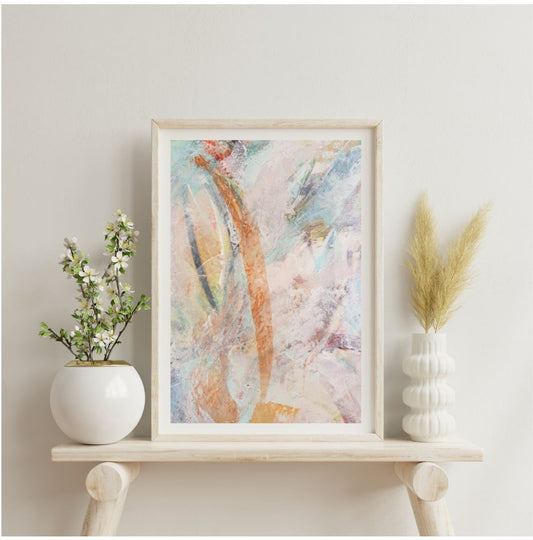Bloom floral print A4 abstract art print
