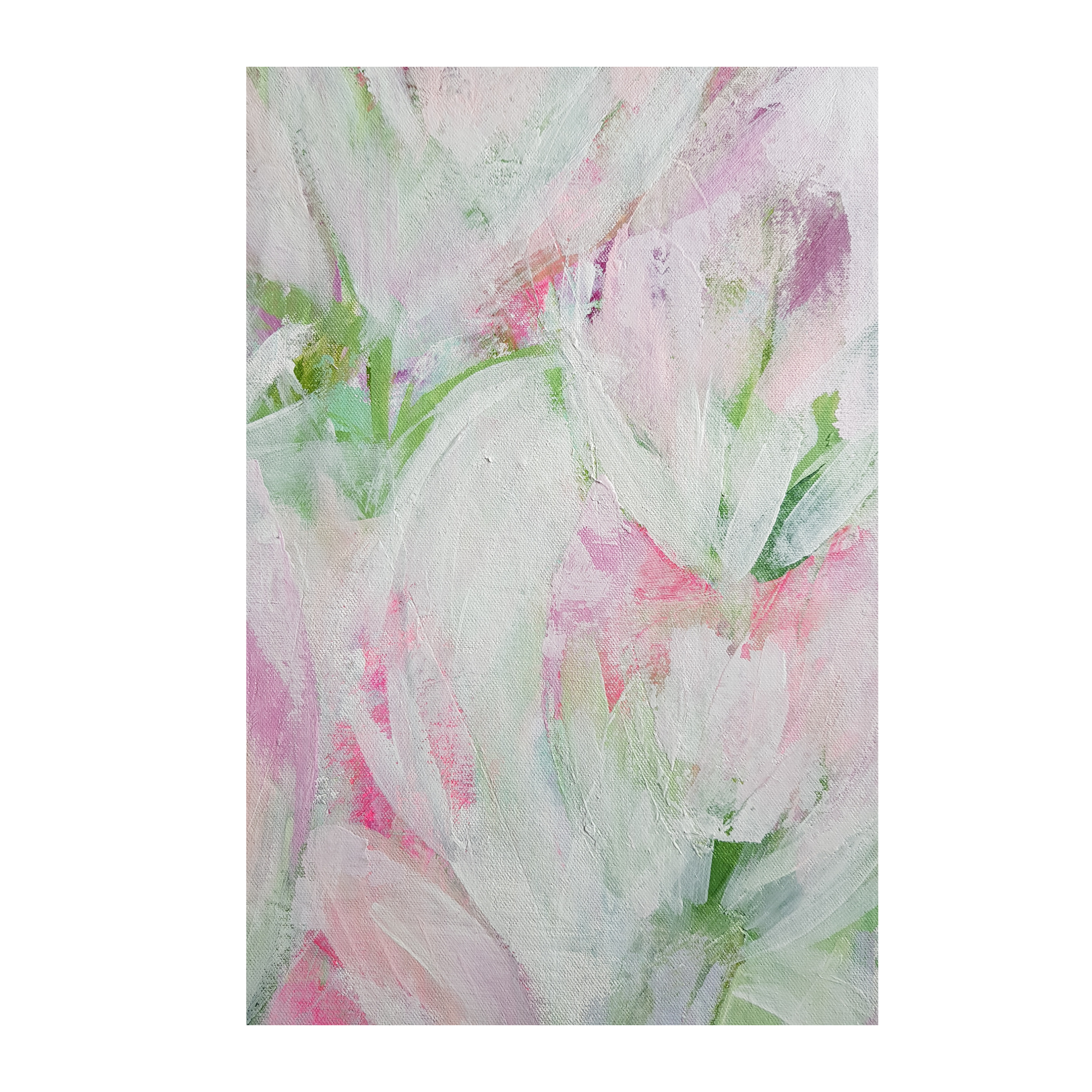 Tulips abstract floral art print a4 pastel pink