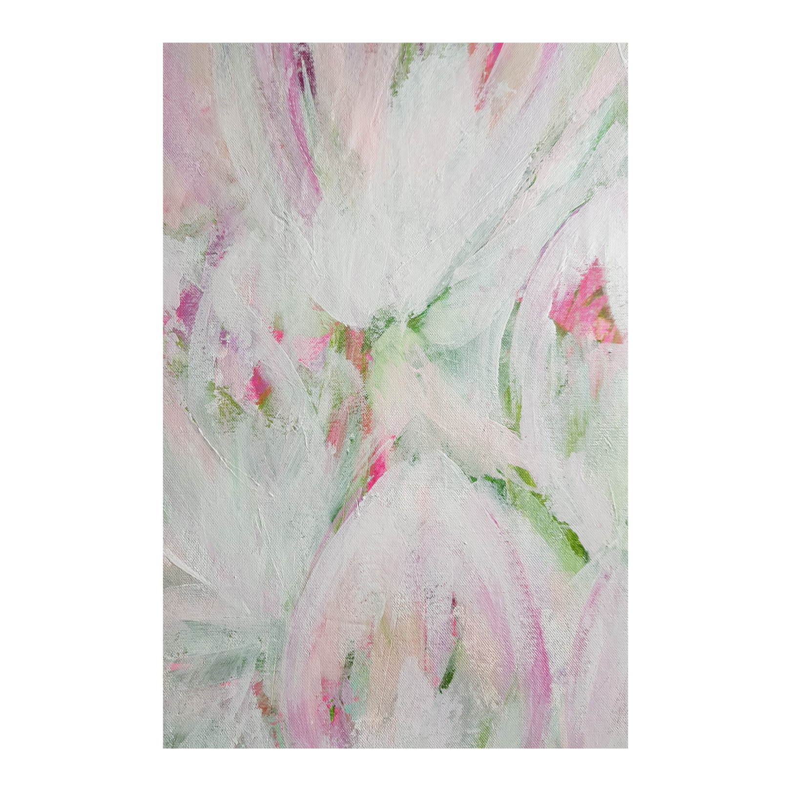 Tulips abstract floral art print a4 pastel pink